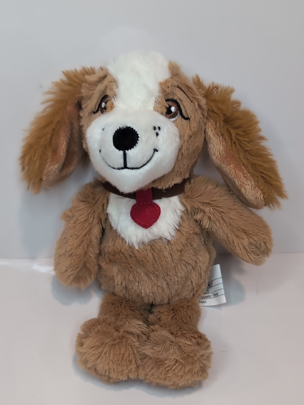 2/$20 Kinder Surprise Tan Dog Plush Puppy Cream Heart